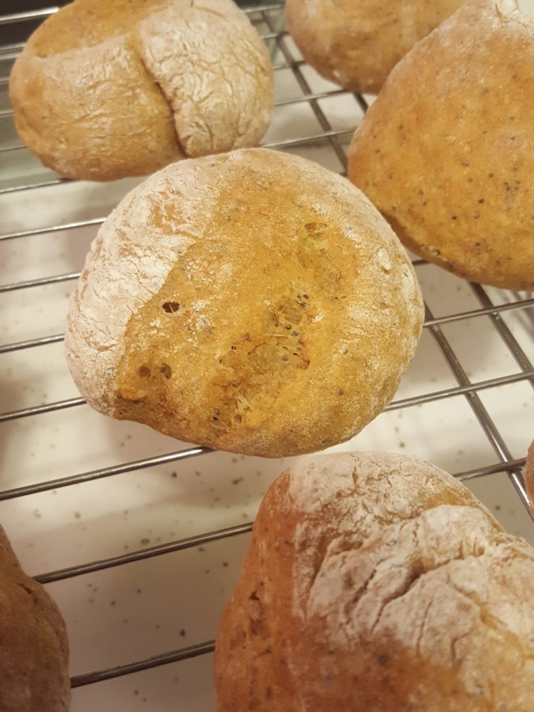 Some homemade bread rolls.