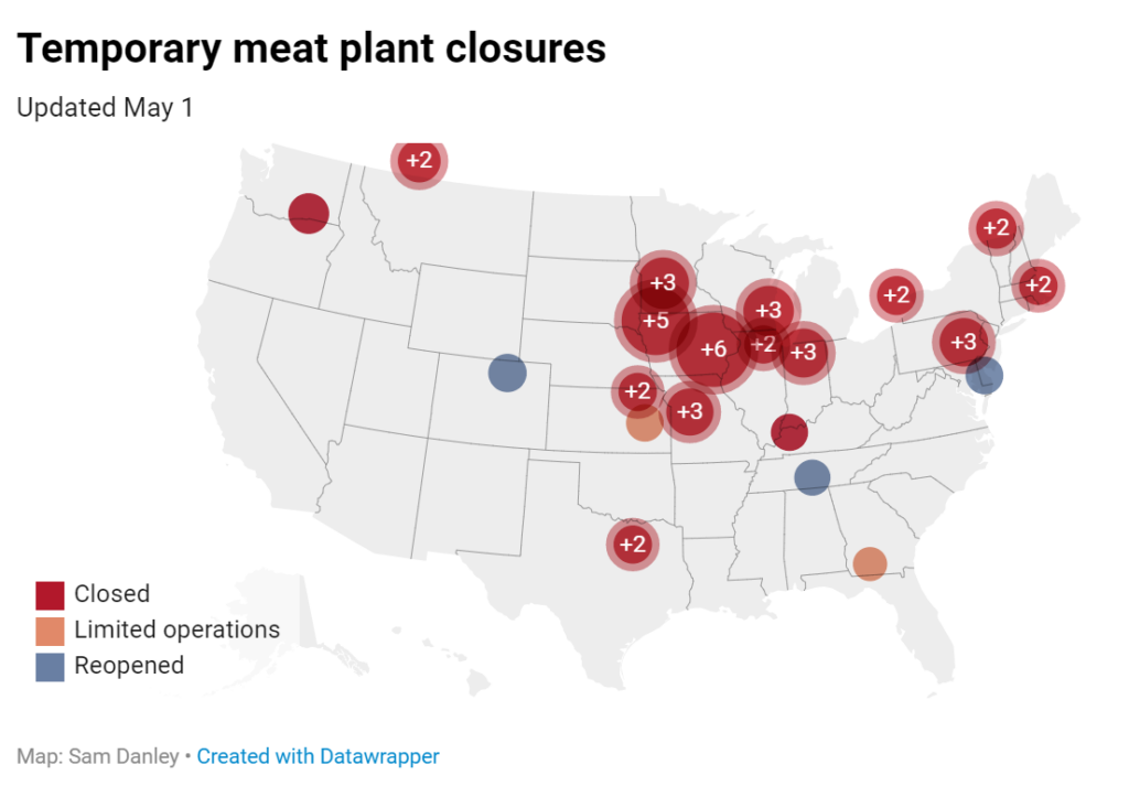 Meat Plant Closure Map 20200501 1024x713 