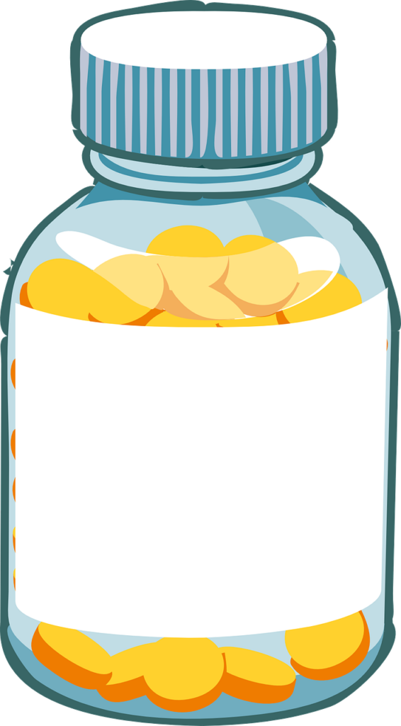 Drawing of a pill jar with nothing on the label. We just don't know what is in some dietary supplements
