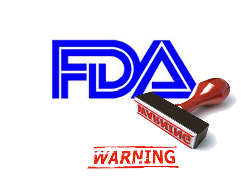 Image shows FDA logo with a warning stamp.